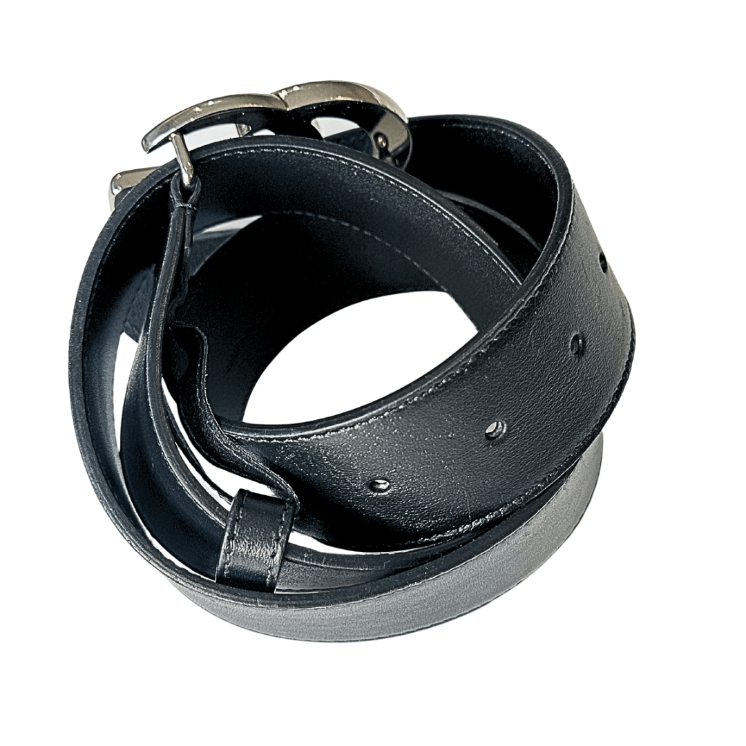 Gucci Silver Double G Leather Belt