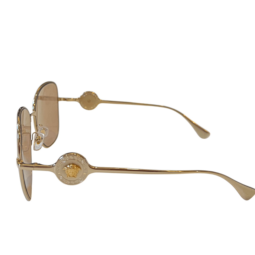 Versace Gold Mirror Frame Sunglasses