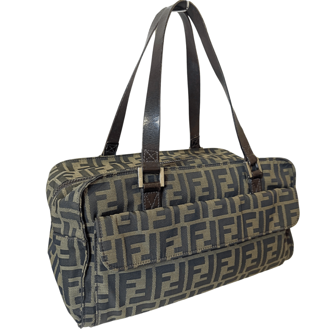 Fendi Monogram Zucca Utility Pocket Shoulder Bag