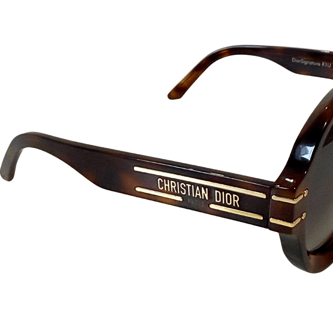 Dior Oversized Round Tortoise Sunglasses