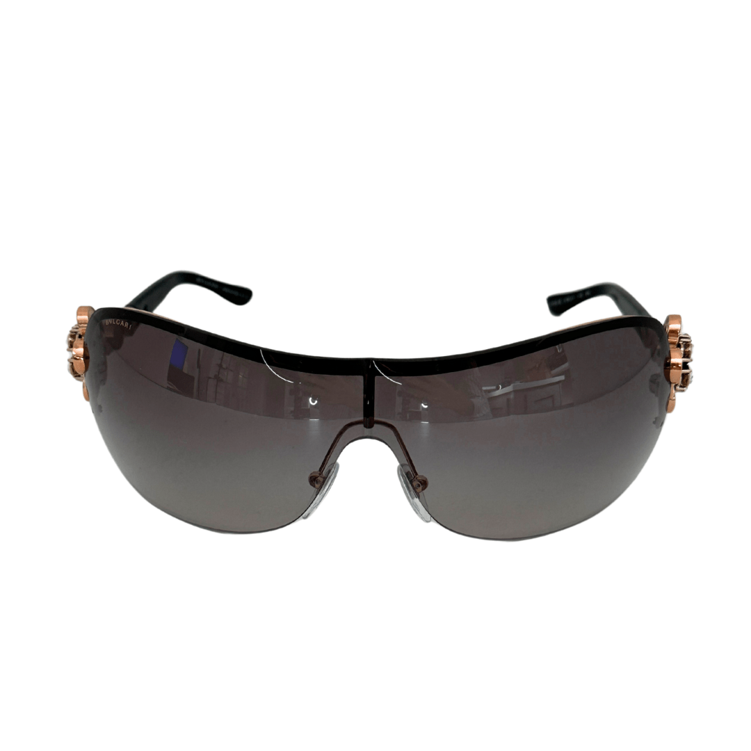 Blvgari Rose Gold Crystal Flower Sunglasses