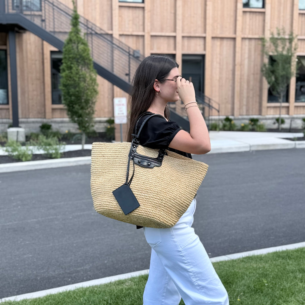 Balenciaga Raffia Panier Tote