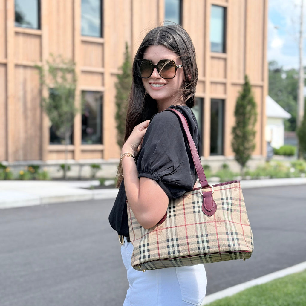 Burberry Haymarket Check Coated Canvas Regent Tote