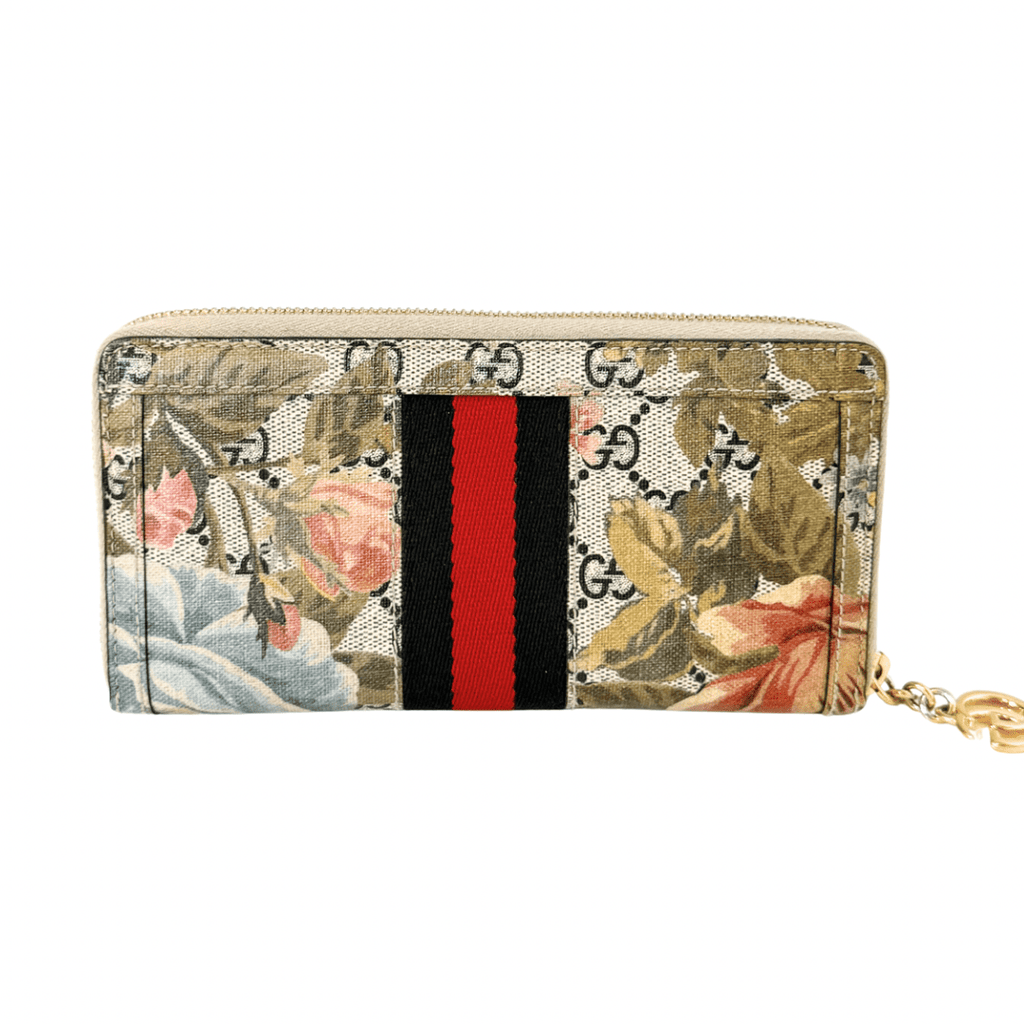 Gucci Ophidia Flora Zip Around Wallet