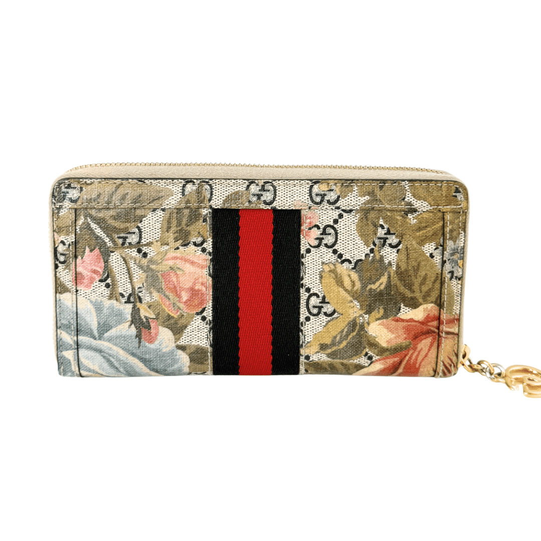 Gucci Ophidia Flora Zip Around Wallet