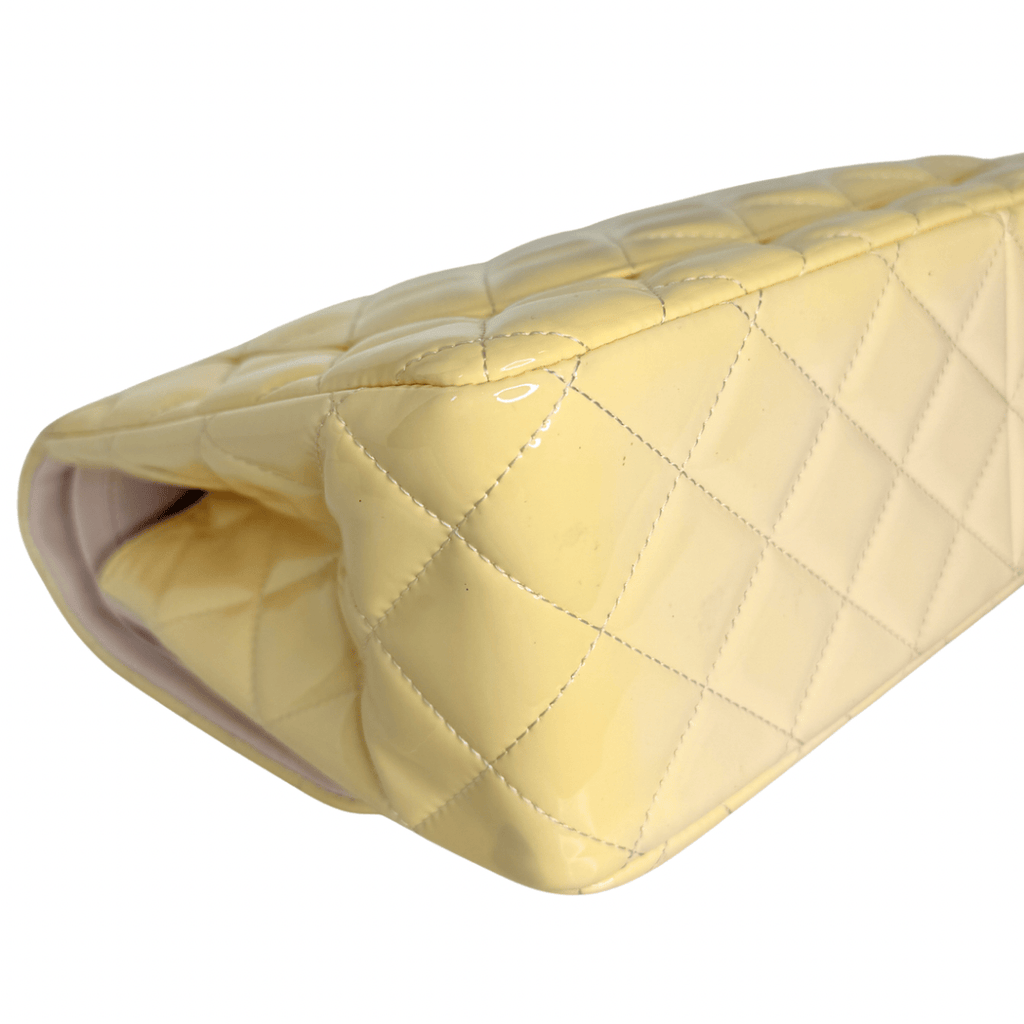 Chanel Patent Quilted Jumbo Double Flap