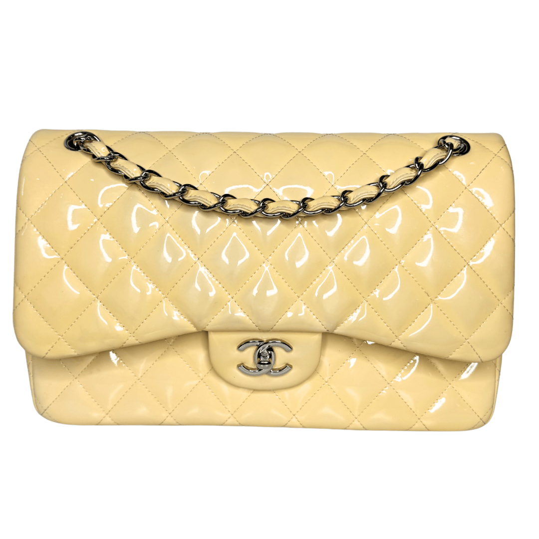 Chanel Patent Quilted Jumbo Double Flap