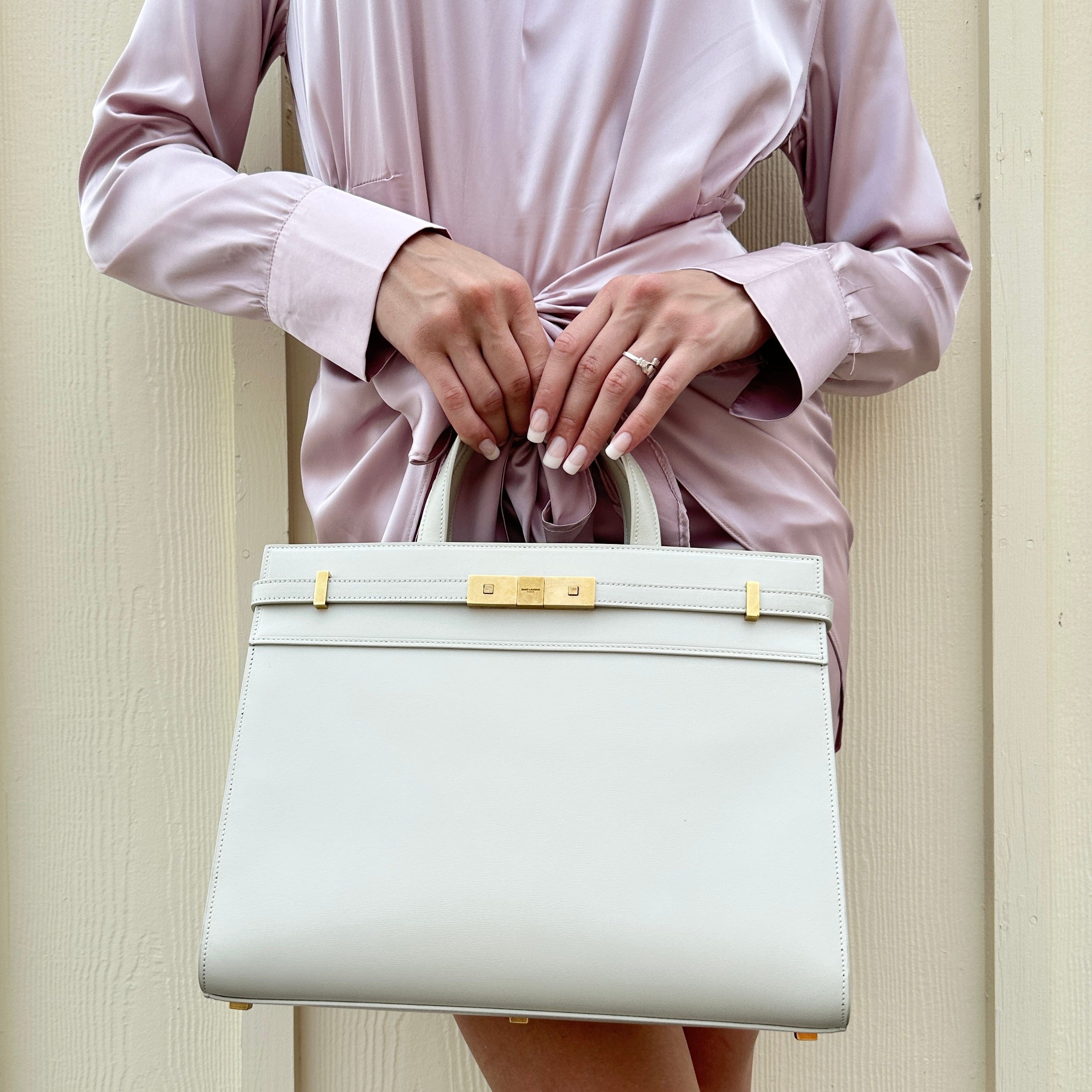 Saint Laurent Leather Manhattan Top Handle Bag