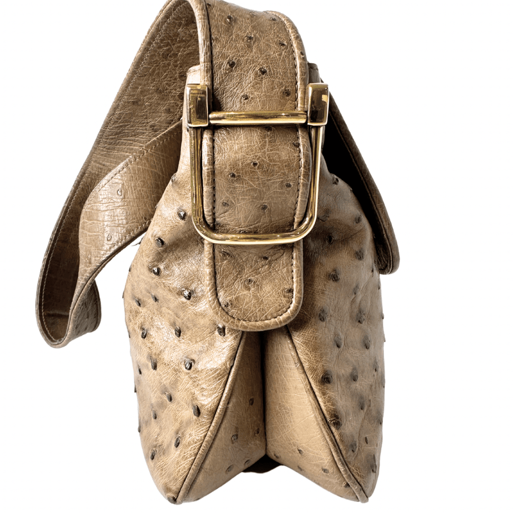 Gucci Ostrich Horsebit Shoulder Bag