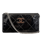 Chanel Quilted Patent Leather Chain Pochette
