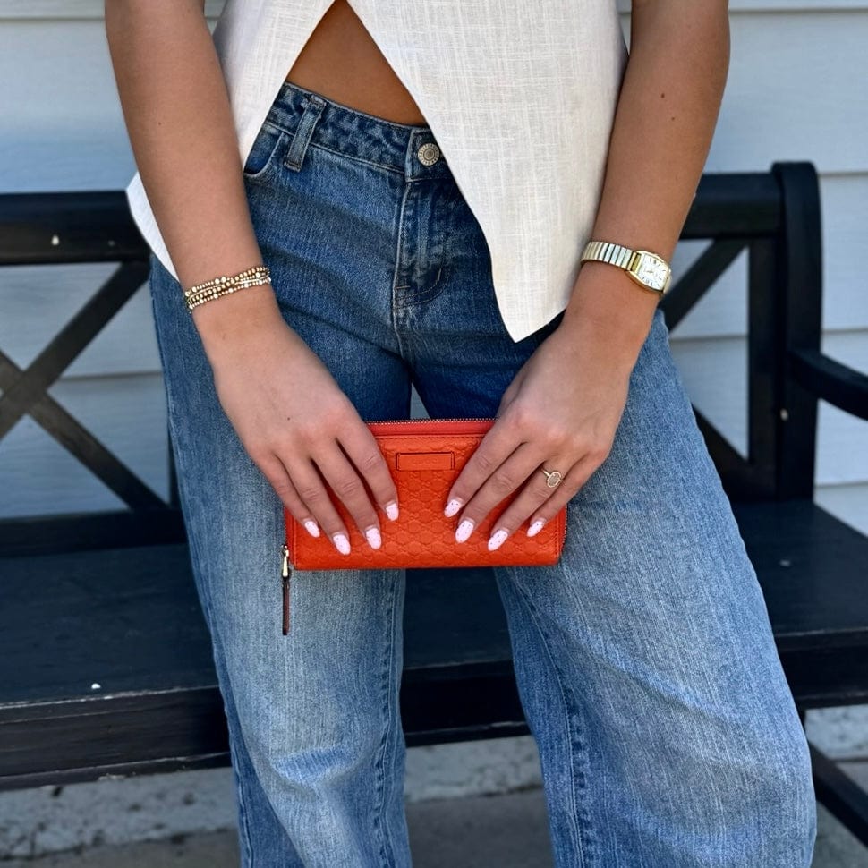 Gucci Micro GG Leather Continental Zip Wallet
