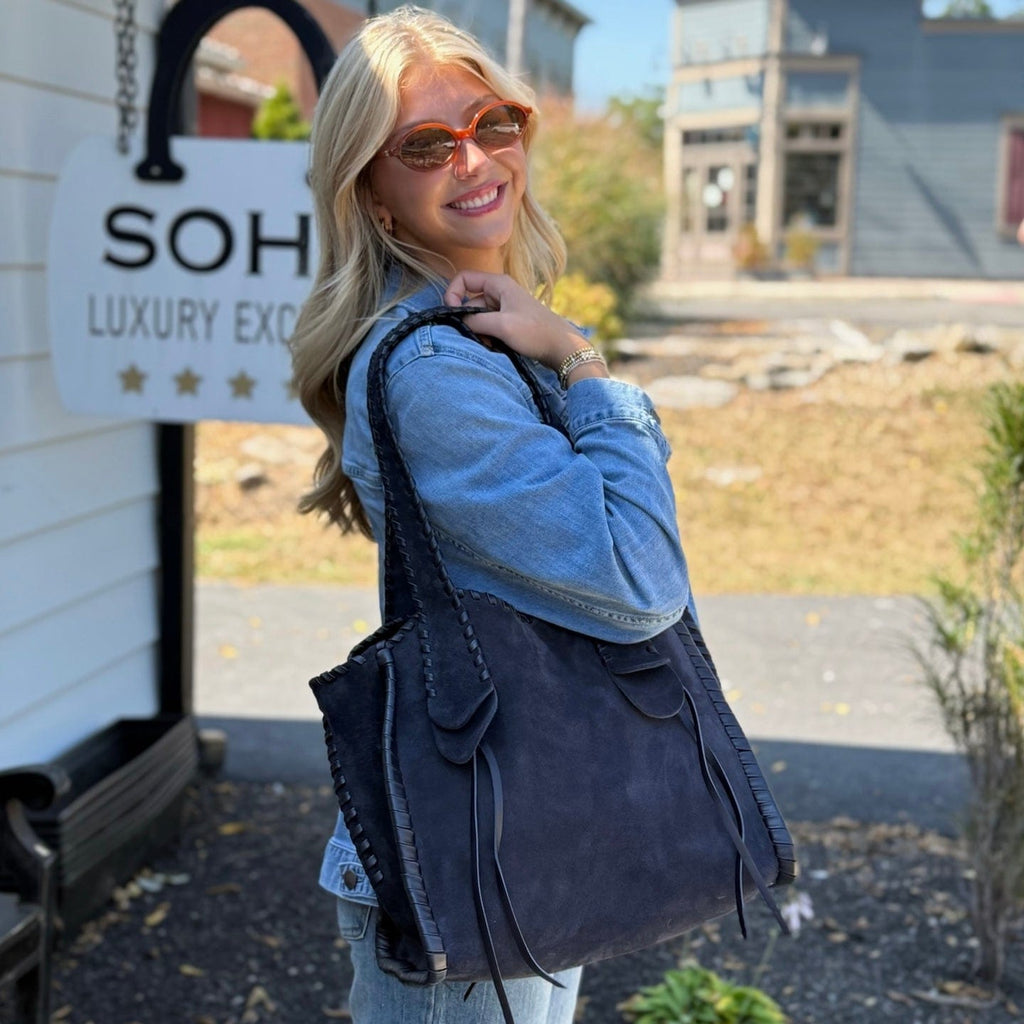 Chloe Medium Leather Mony Tote Bag