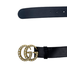 Faux Pearl Accents Leather Belt