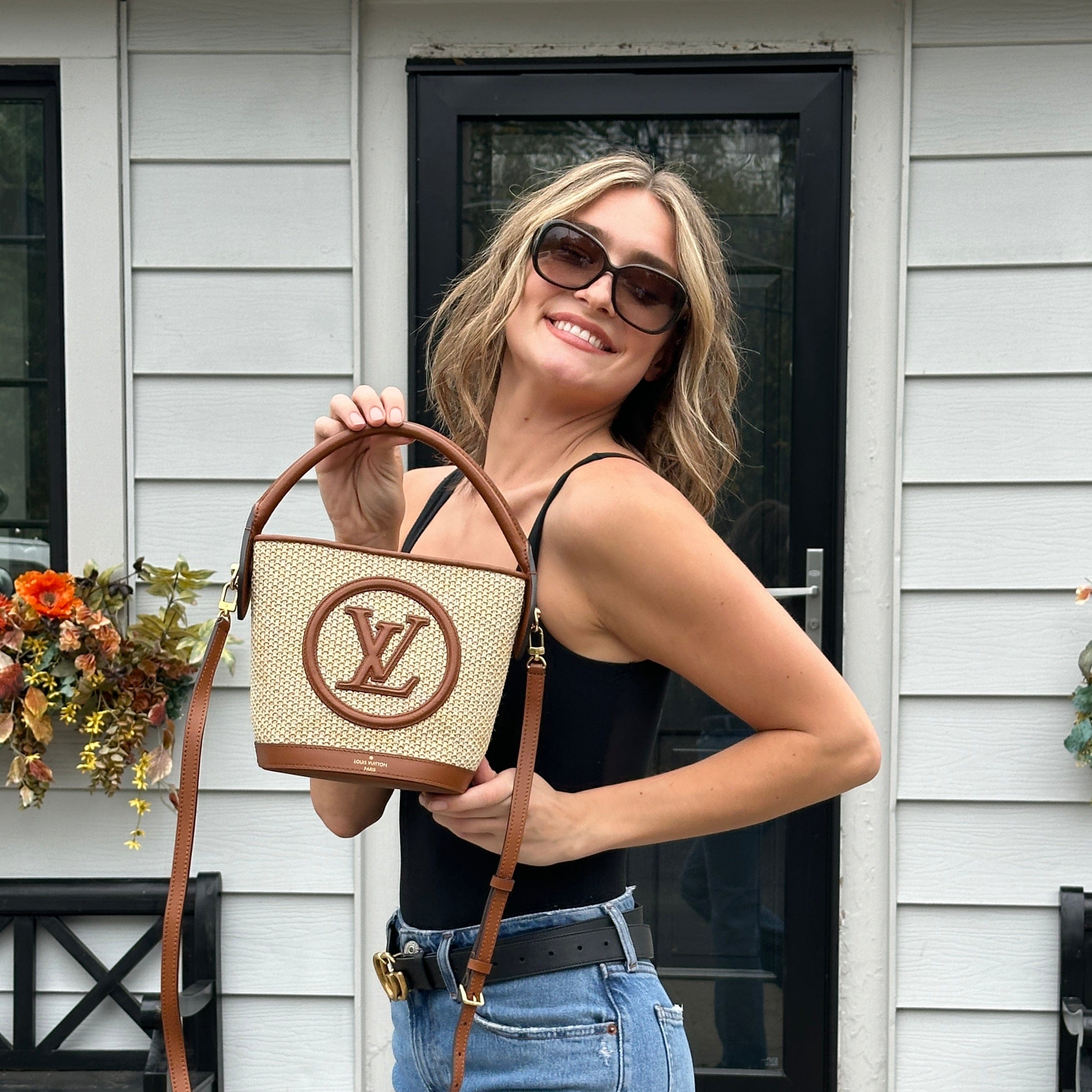 Louis Vuitton Raffia Petit Bucket Tote