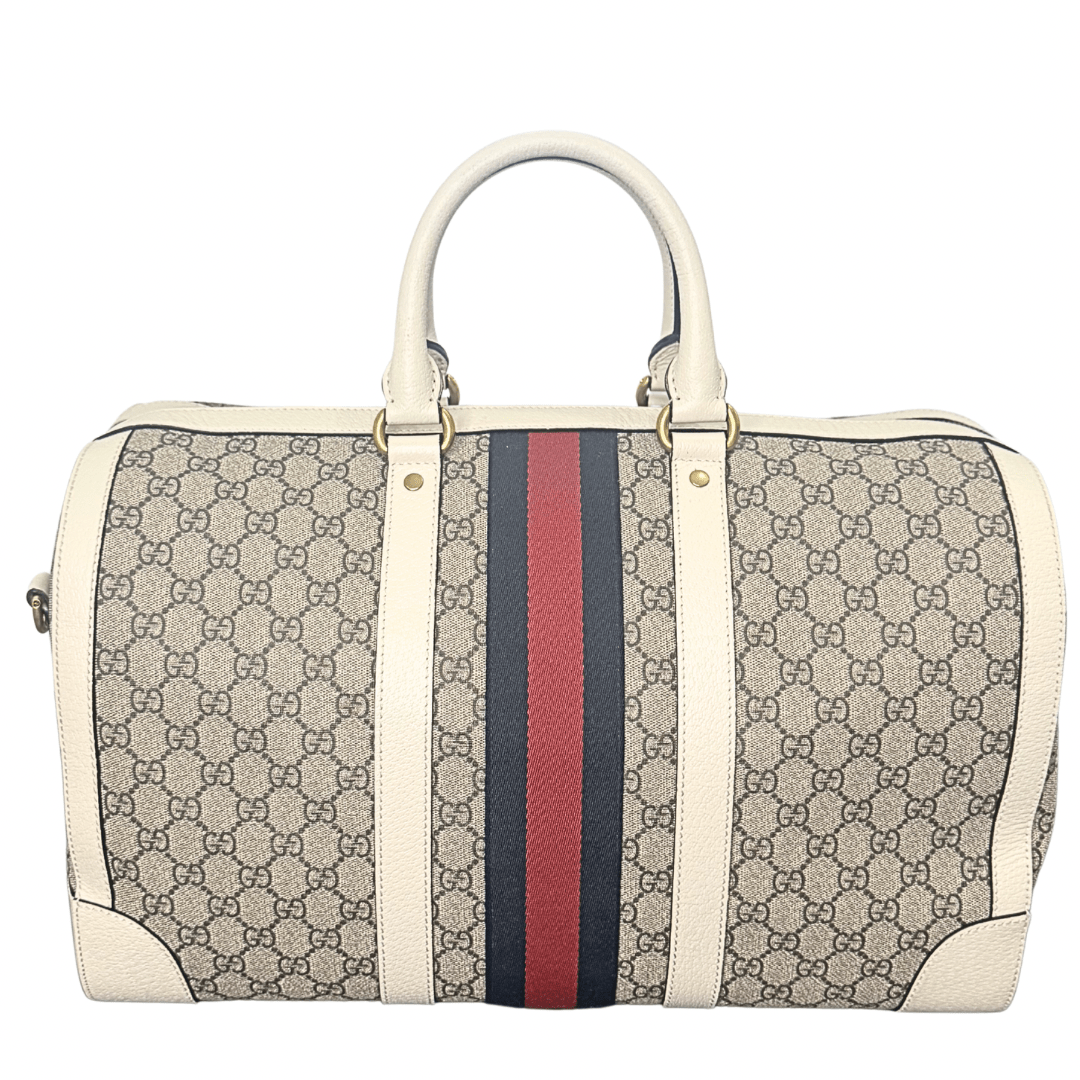 Gucci GG Supreme White Savoy Duffel