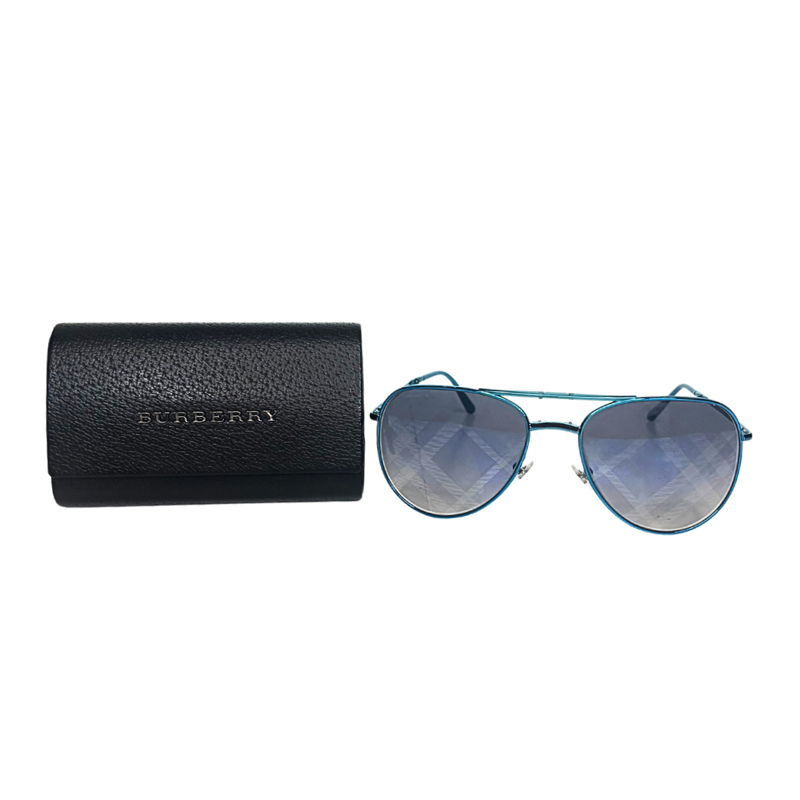 Burberry Folding Aviator Check Sunglasses