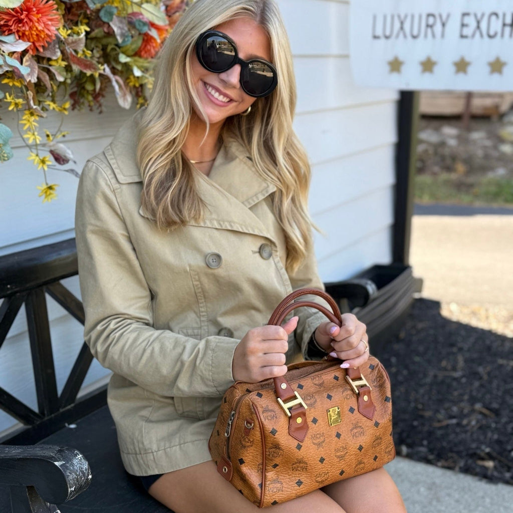 MCM Small Signature Boston Bag