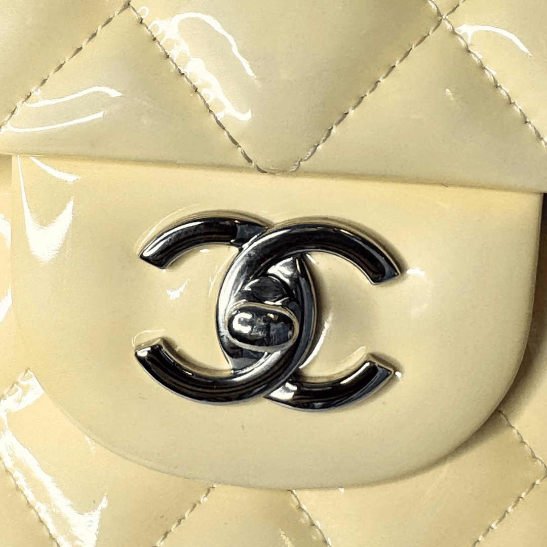 Chanel Patent Quilted Jumbo Double Flap