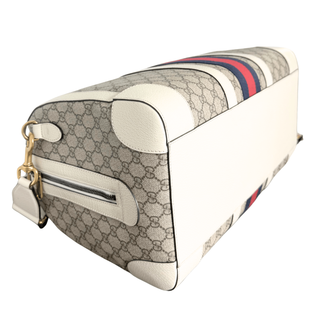 Gucci GG Supreme White Savoy Duffel