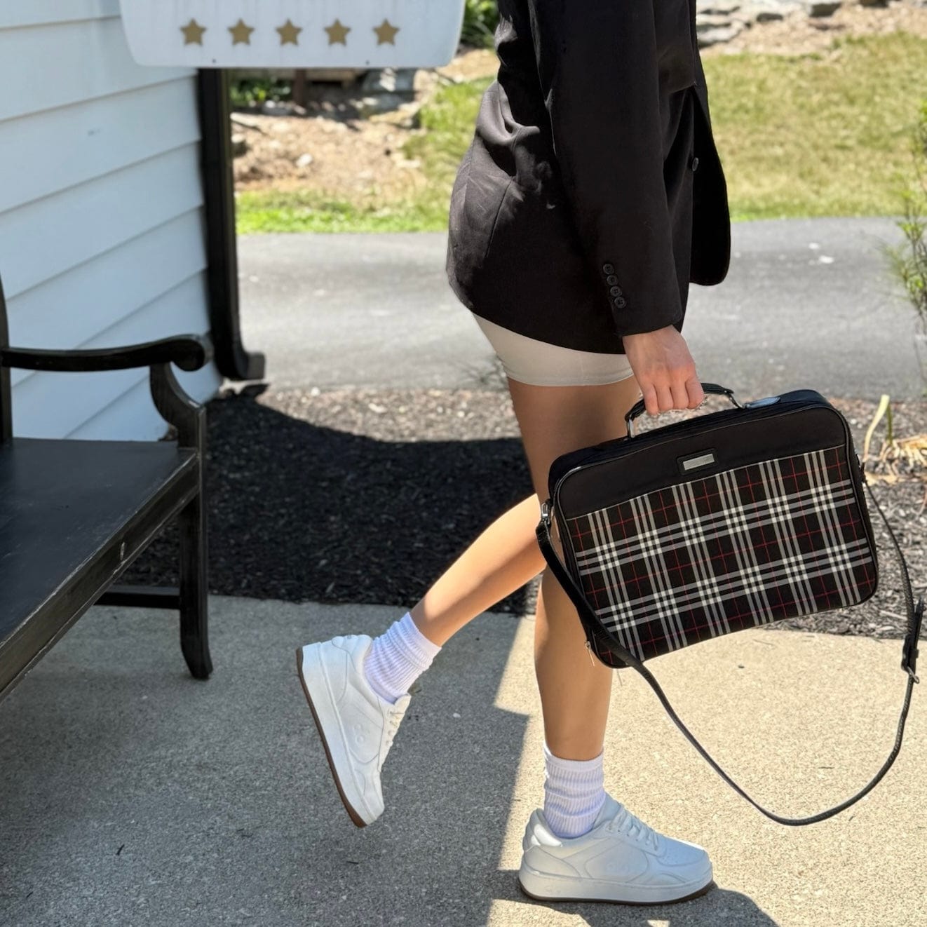 Burberry House Check Laptop Bag w/ Strap