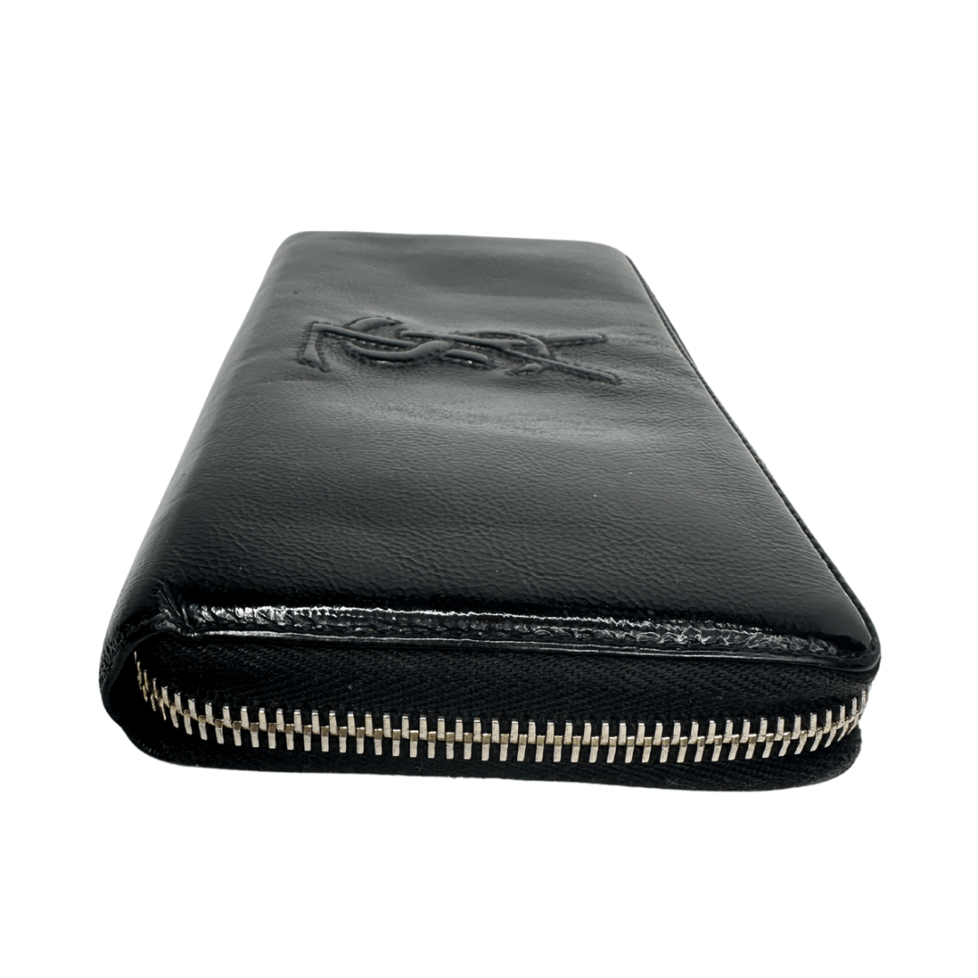 Saint Laurent Patent Leather Contental Zip Around Wallet