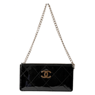 Chanel Quilted Patent Leather Chain Pochette
