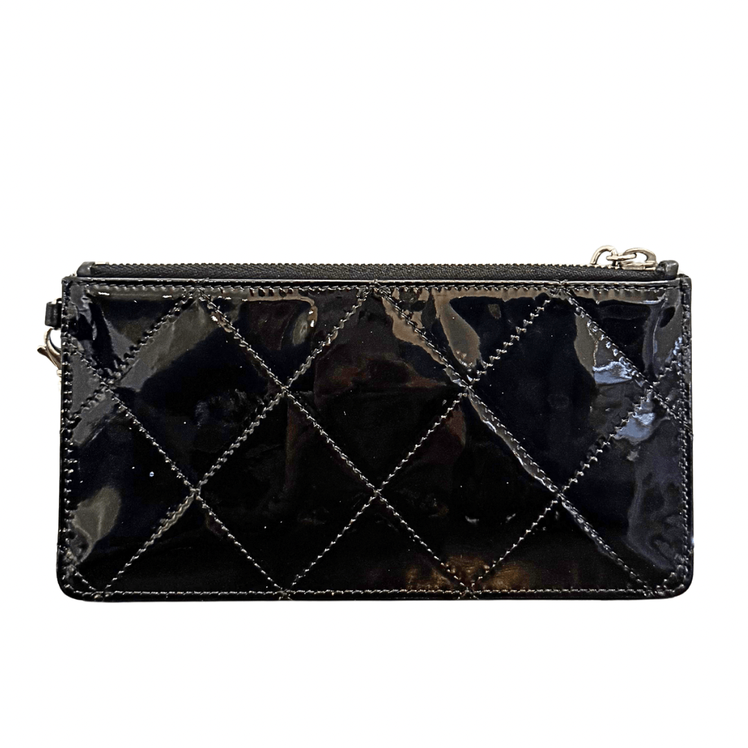 Chanel Quilted Patent Leather Chain Pochette