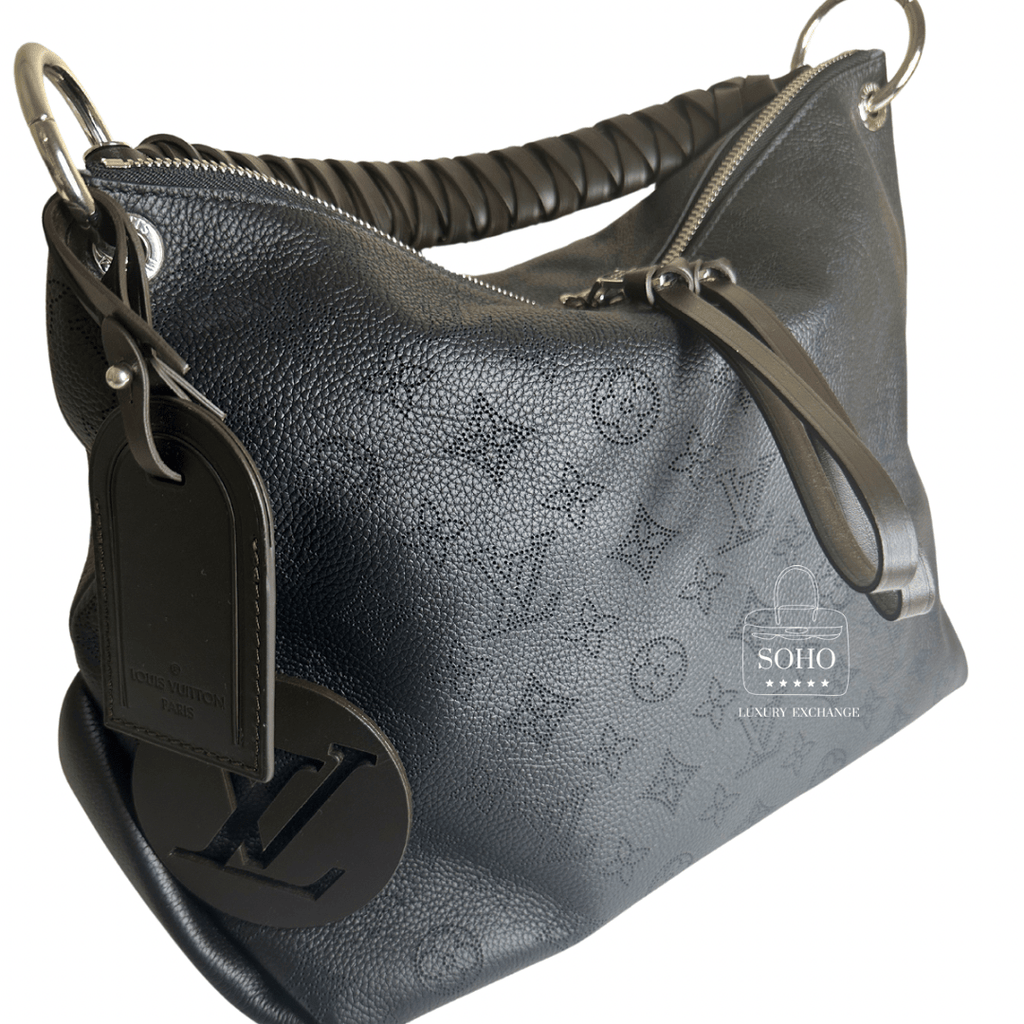 Louis Vuitton Black Mahina Beaubourg MM Hobo Bag