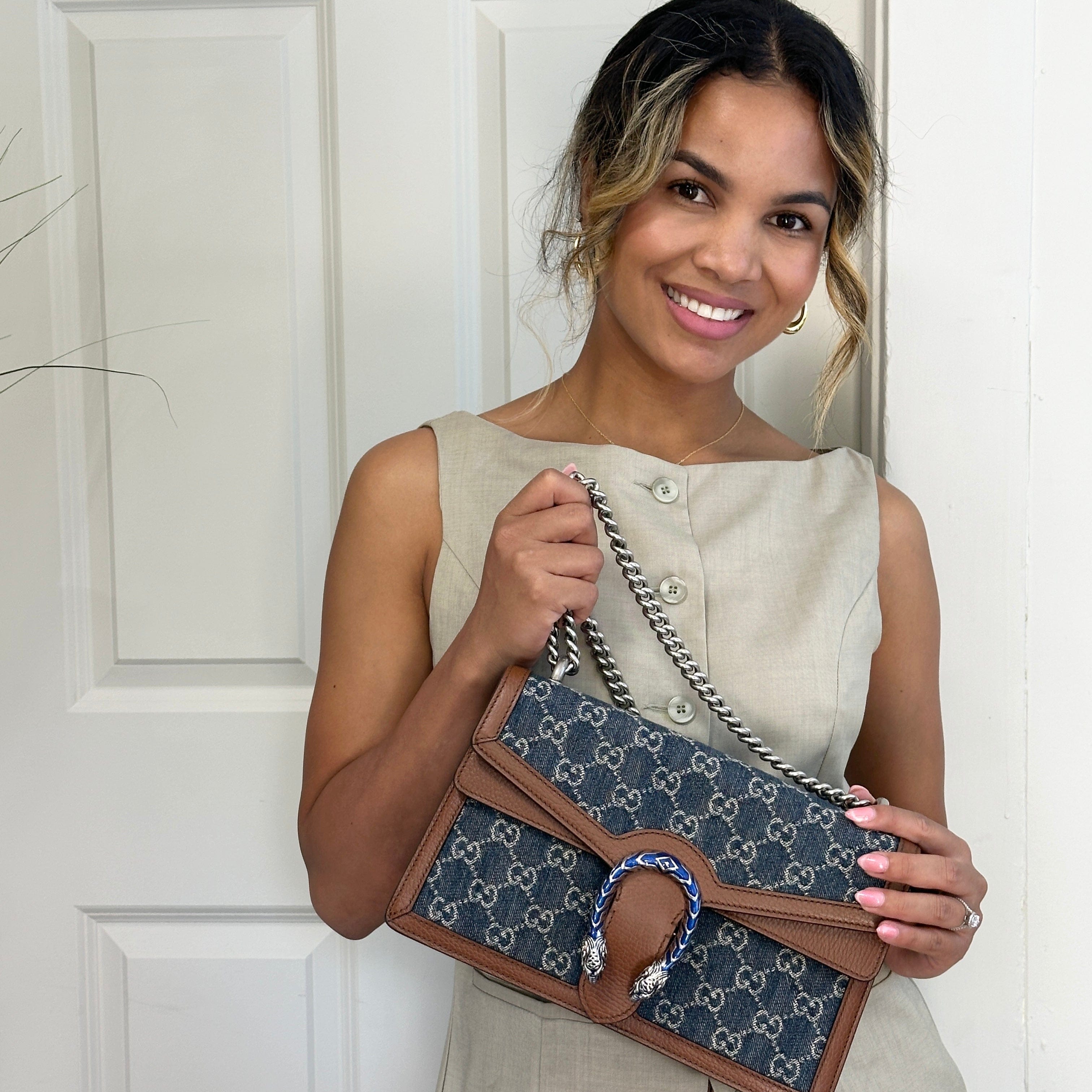 Gucci GG Denim Dionysus Shoulder Bag