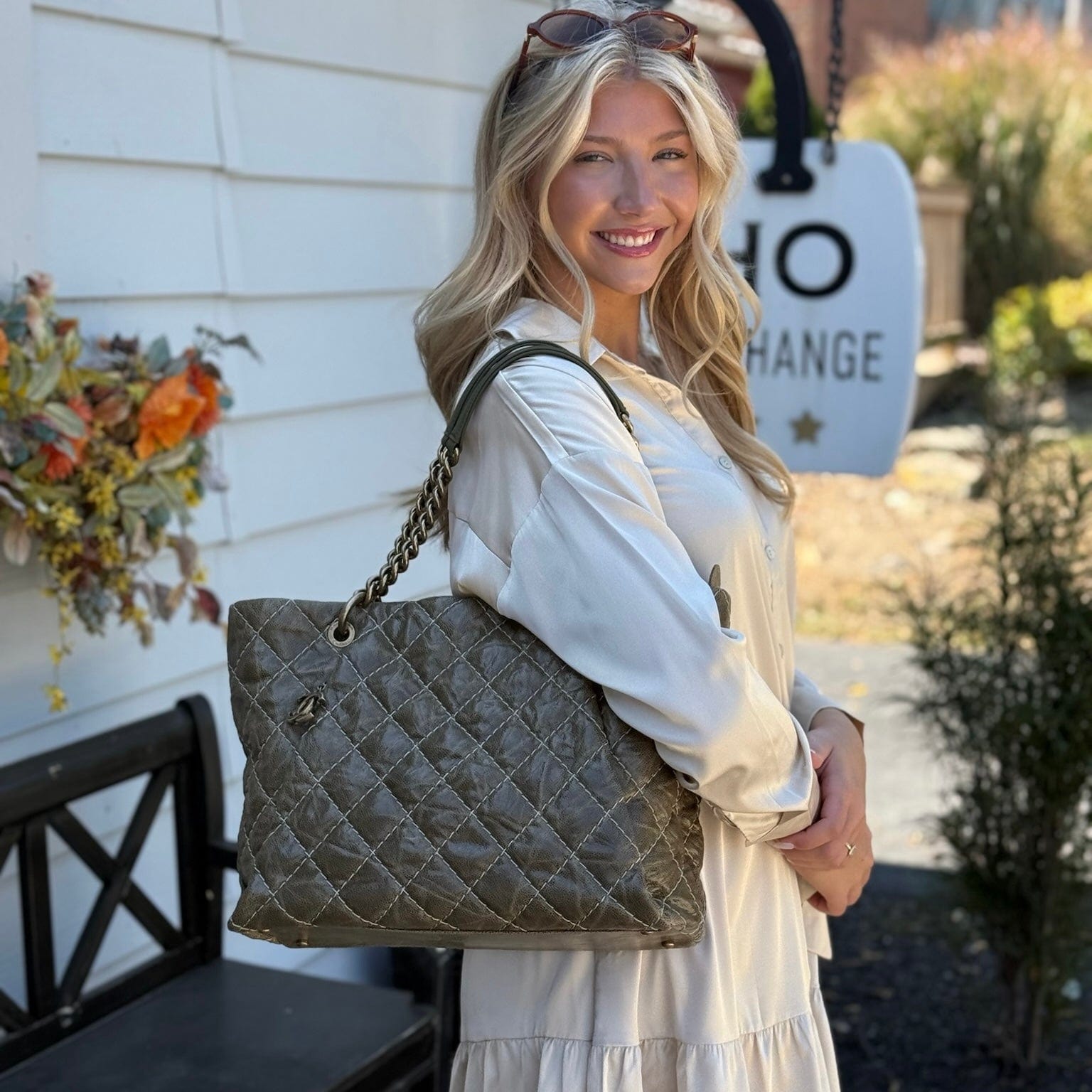 Chanel Glazed Caviar Quilted Coco Pleats Shopping Tote