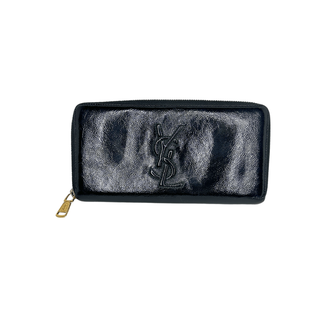 Saint Laurent Patent Leather Contental Zip Around Wallet