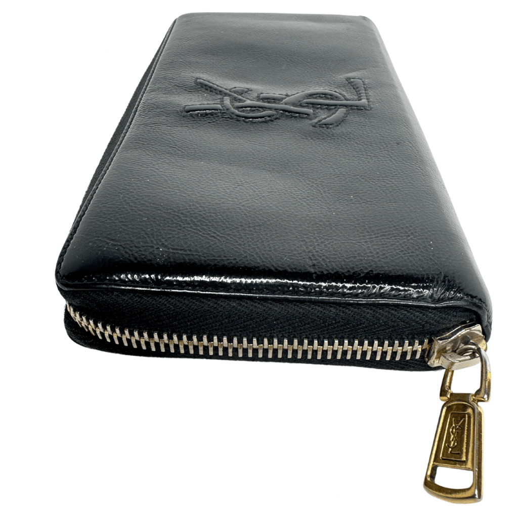 Saint Laurent Patent Leather Continental Zip Around Wallet