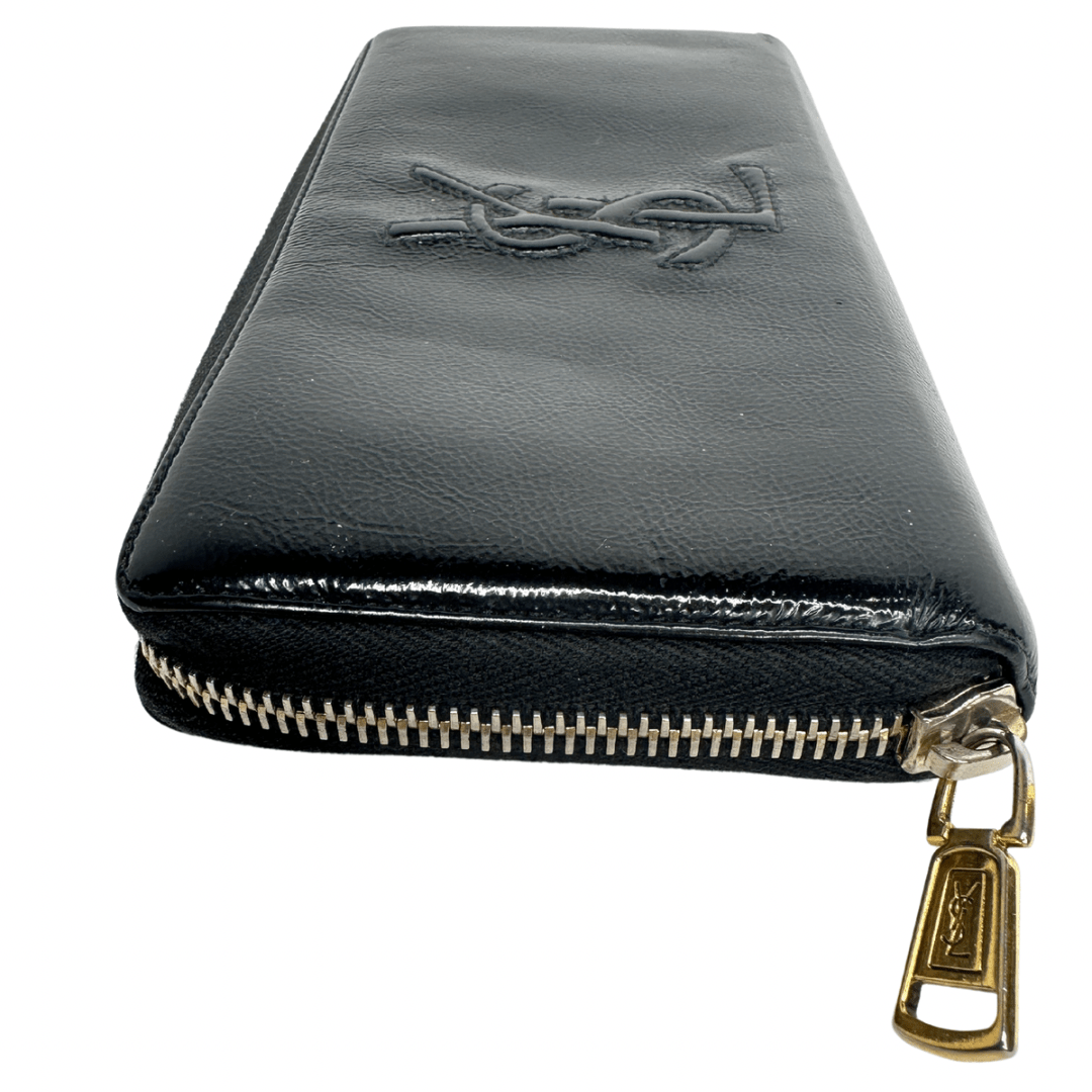 Saint Laurent Patent Leather Contental Zip Around Wallet