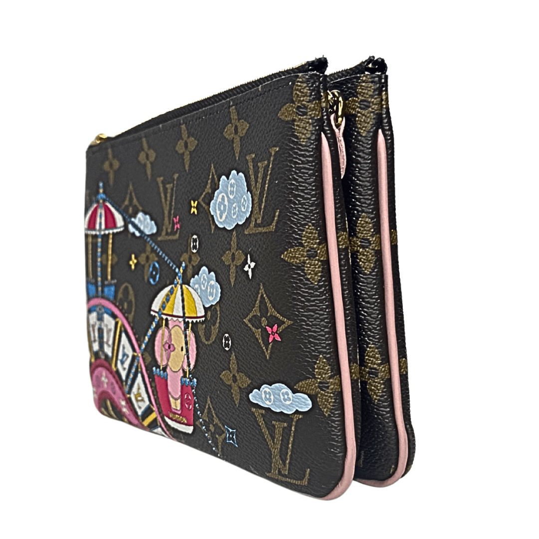 Louis Vuitton Monogram Big Wheel Double Zip Pochette