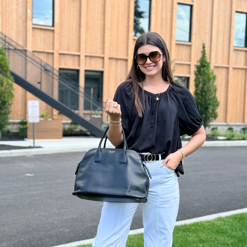 Prada Saffiano Cuir Triple-Zip Dome Tote
