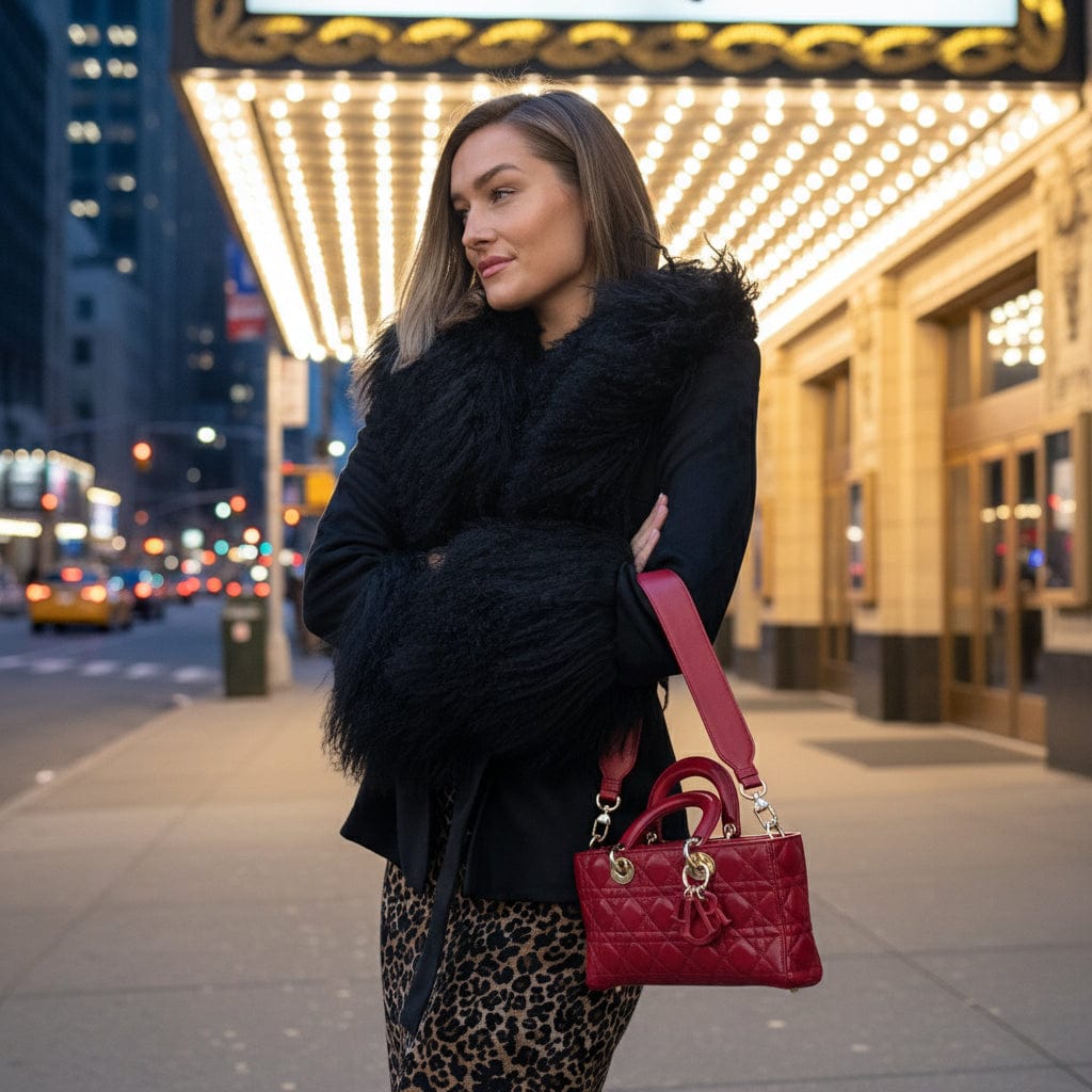 Christian Dior Red Lambskin Cannage Lady D-Joy Bag