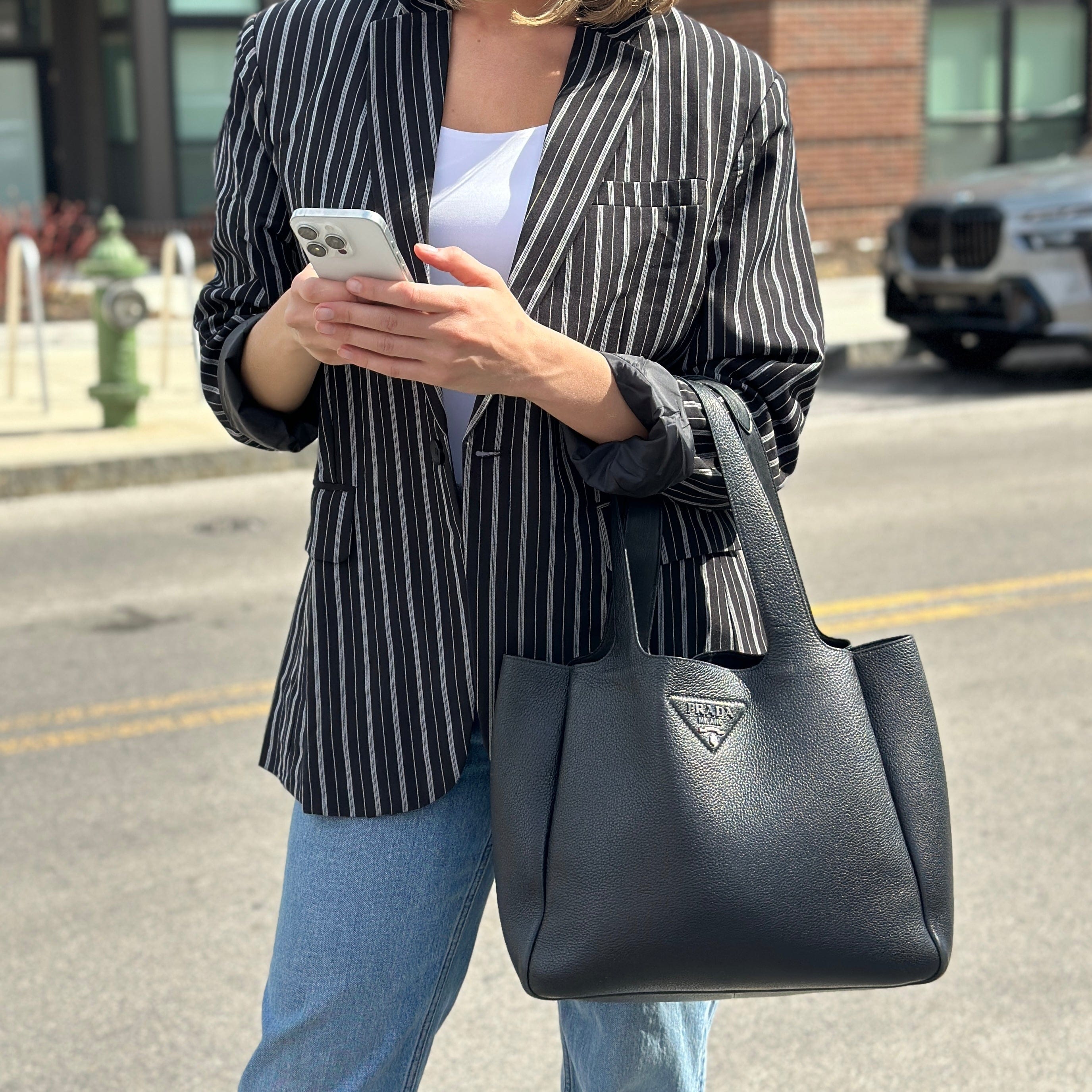 Prada Vitello Daino Leather Dynamique Bag