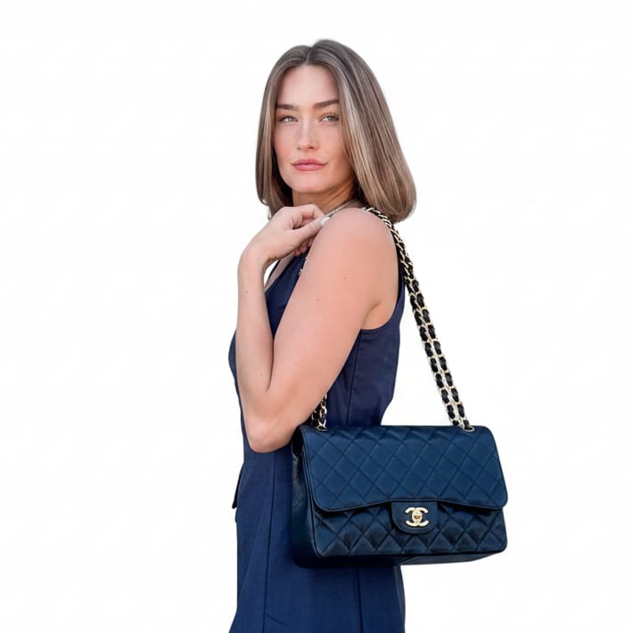 Chanel Classic Caviar Jumbo Double Flap Bag