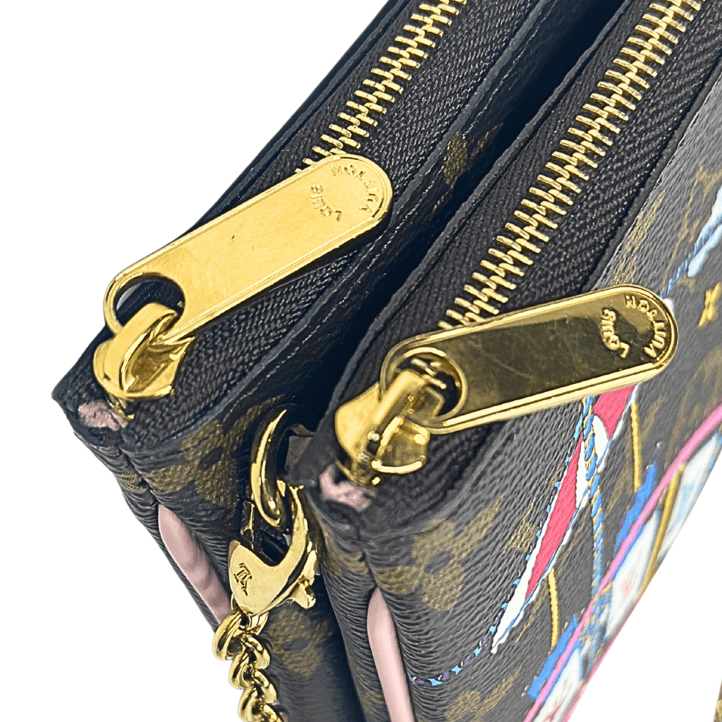 Louis Vuitton Monogram Big Wheel Double Zip Pochette