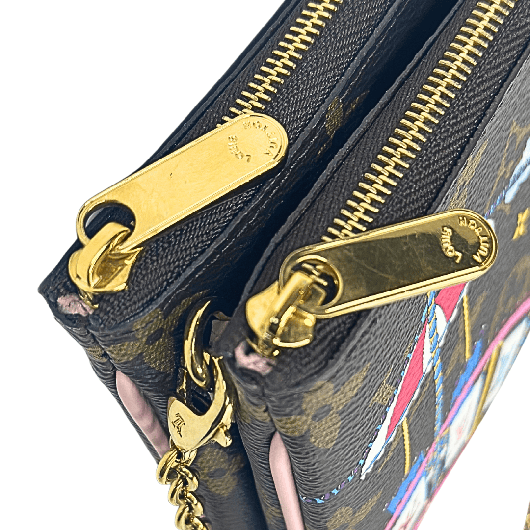 Louis Vuitton Monogram Big Wheel Double Zip Pochette