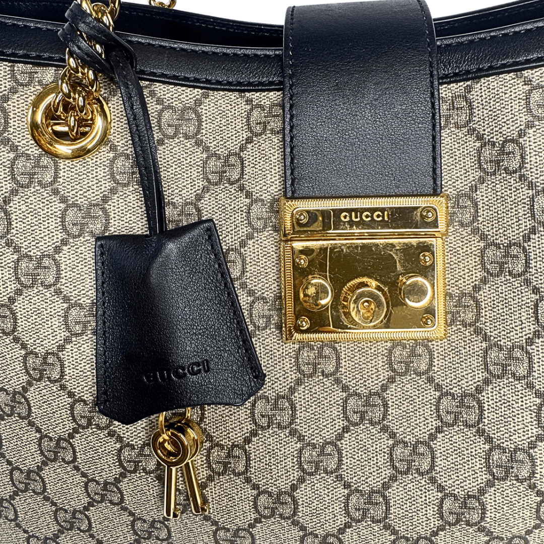 Gucci GG Supreme Padlock Chain Bag