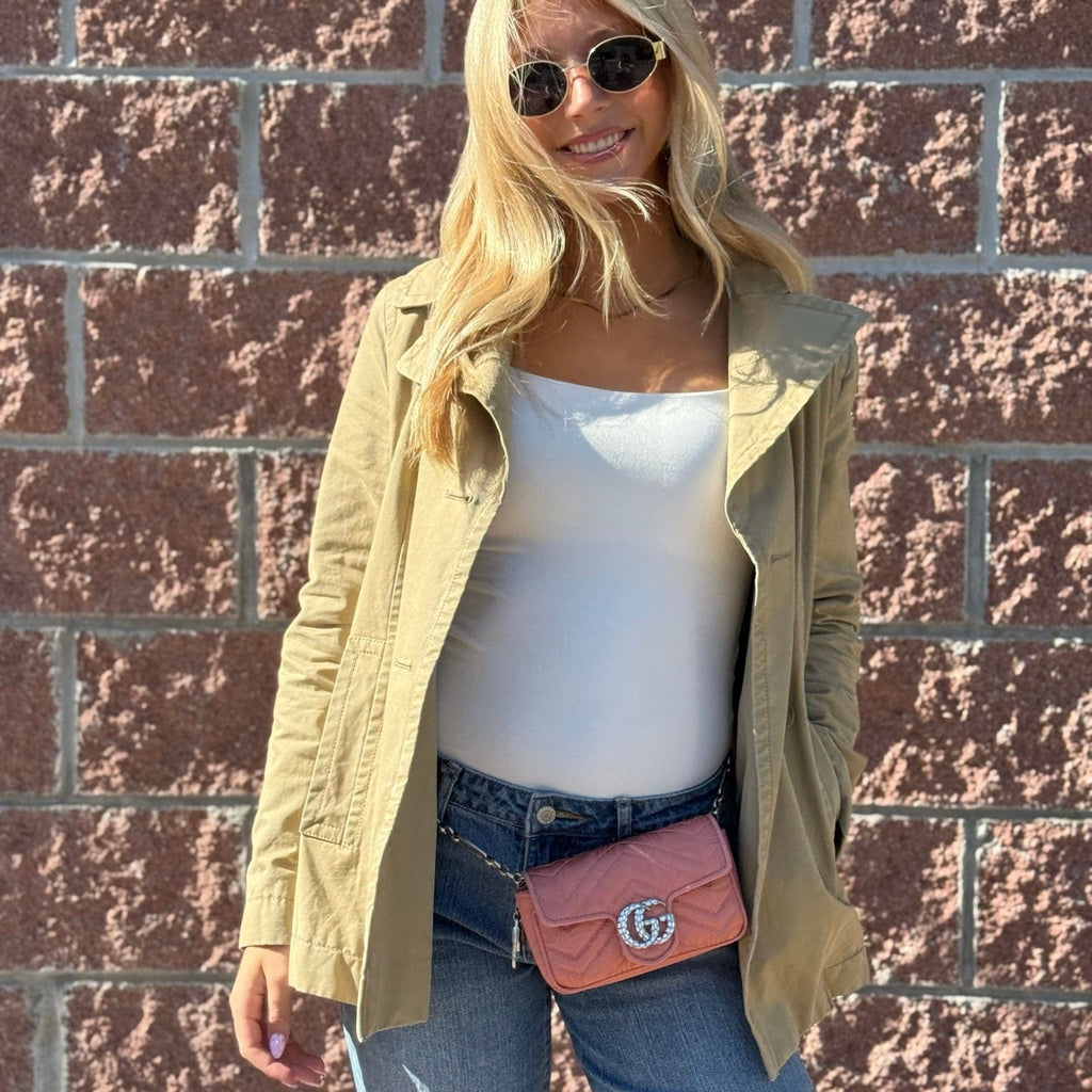 Gucci Mini Crystal Moire Marmont Belt Bag