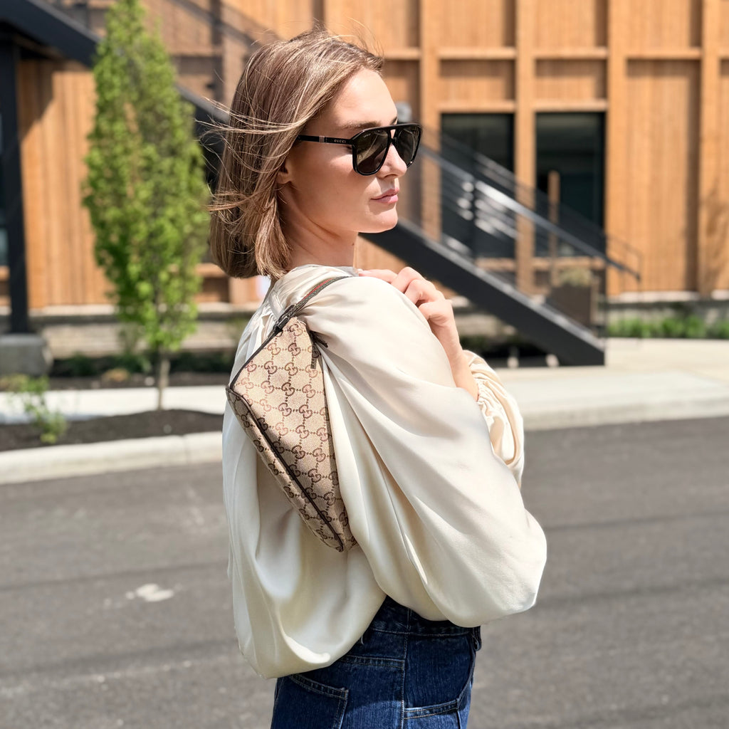 Gucci GG Monogram Canvas Boat Pochette