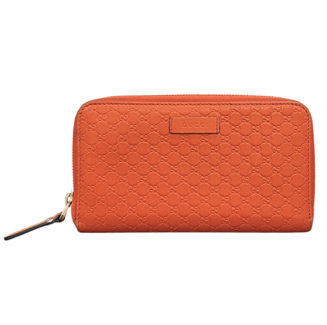 Gucci Micro GG Leather Continental Zip Wallet