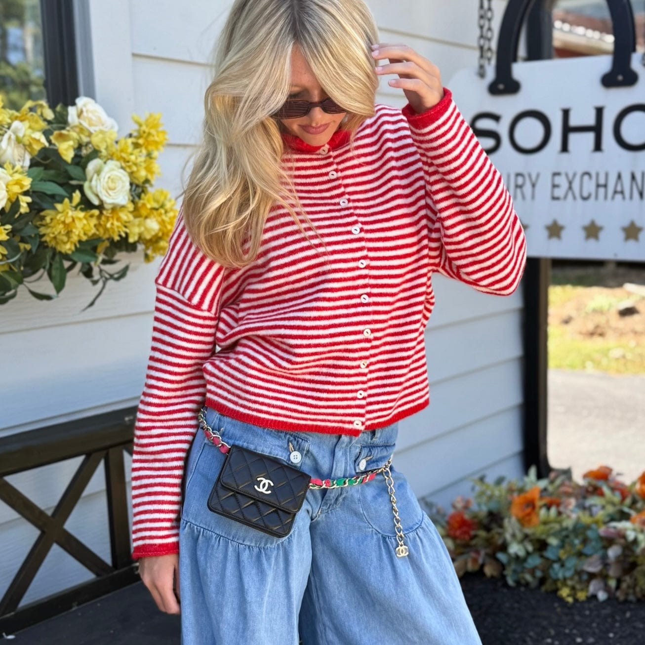 Chanel Ribbon Leather Flap Belt Bag