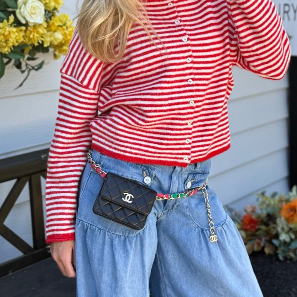 Chanel Ribbon Leather Flap Belt Bag