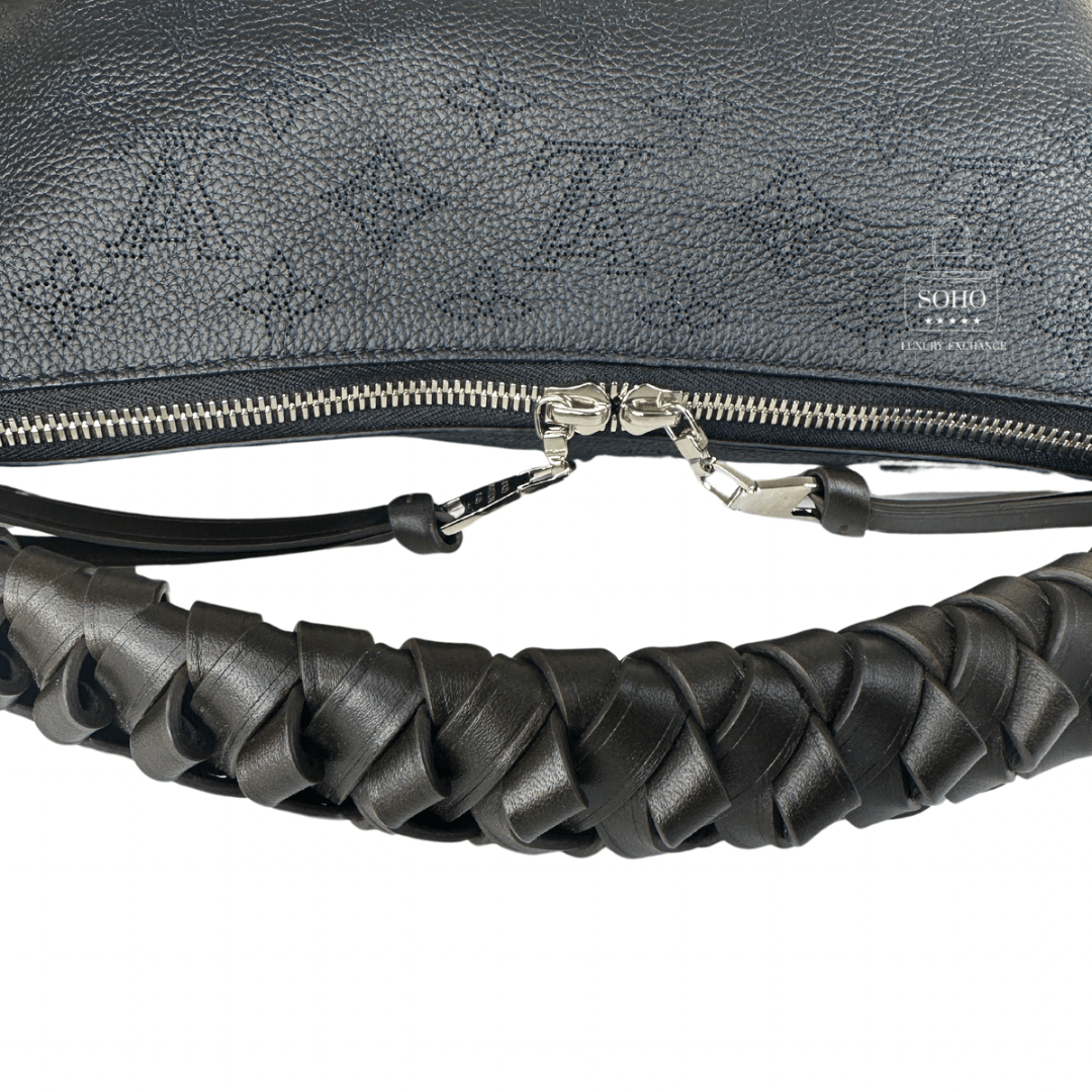 Louis Vuitton Black Mahina Beaubourg MM Hobo Bag