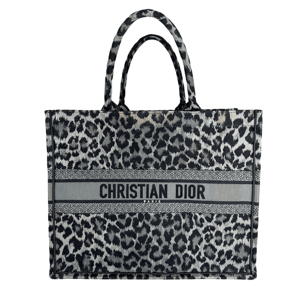 Christian Dior Large Mizza Leopard Print Book Tote