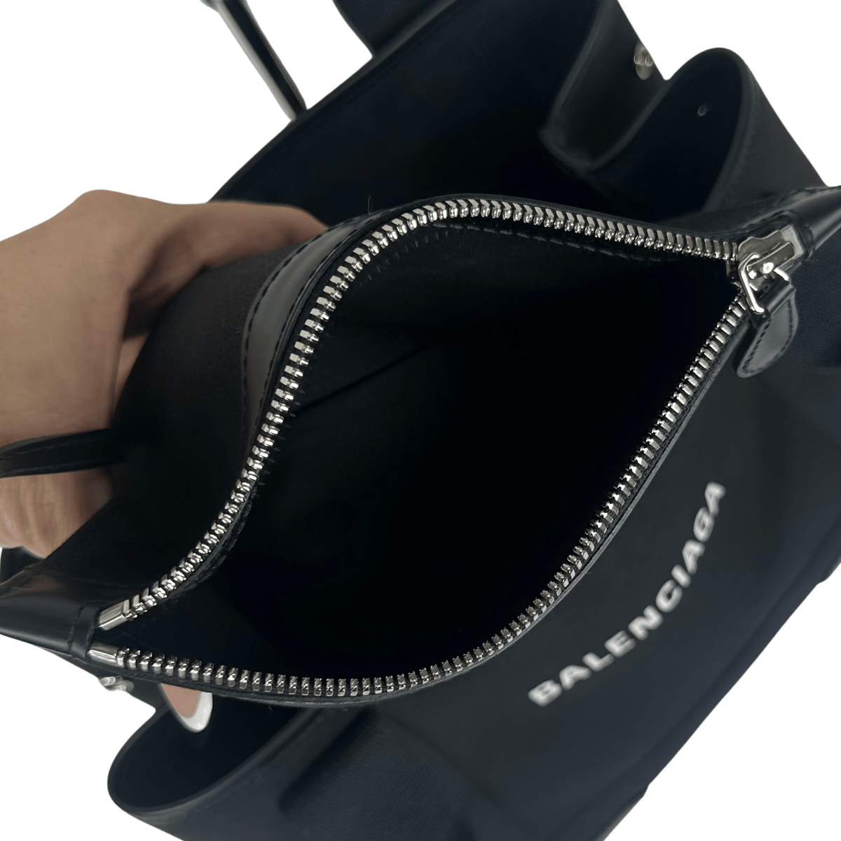 Balenciaga Cabas Canvas Logo Tote with Pouch