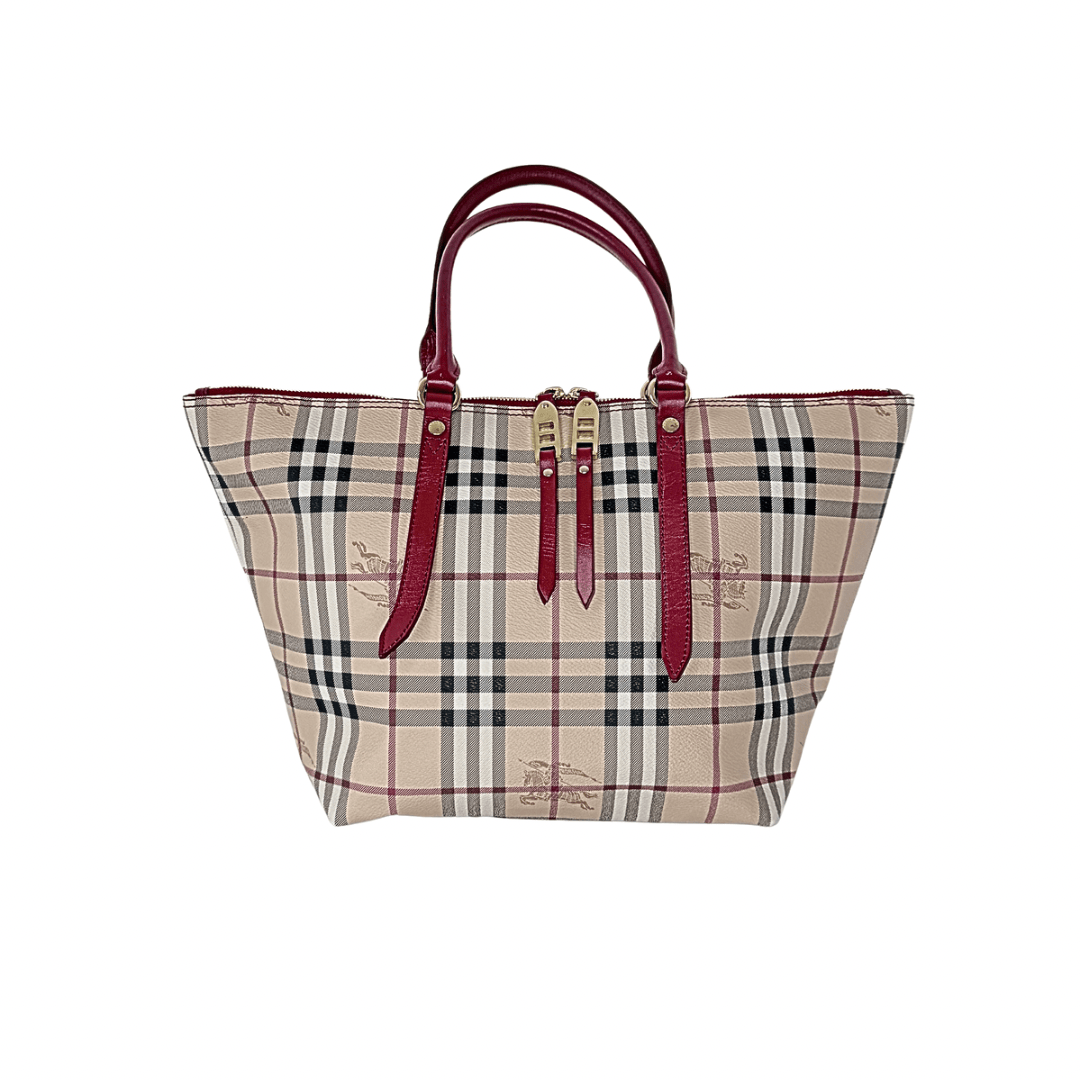 Burberry Red Haymarket Check Salisbury Tote